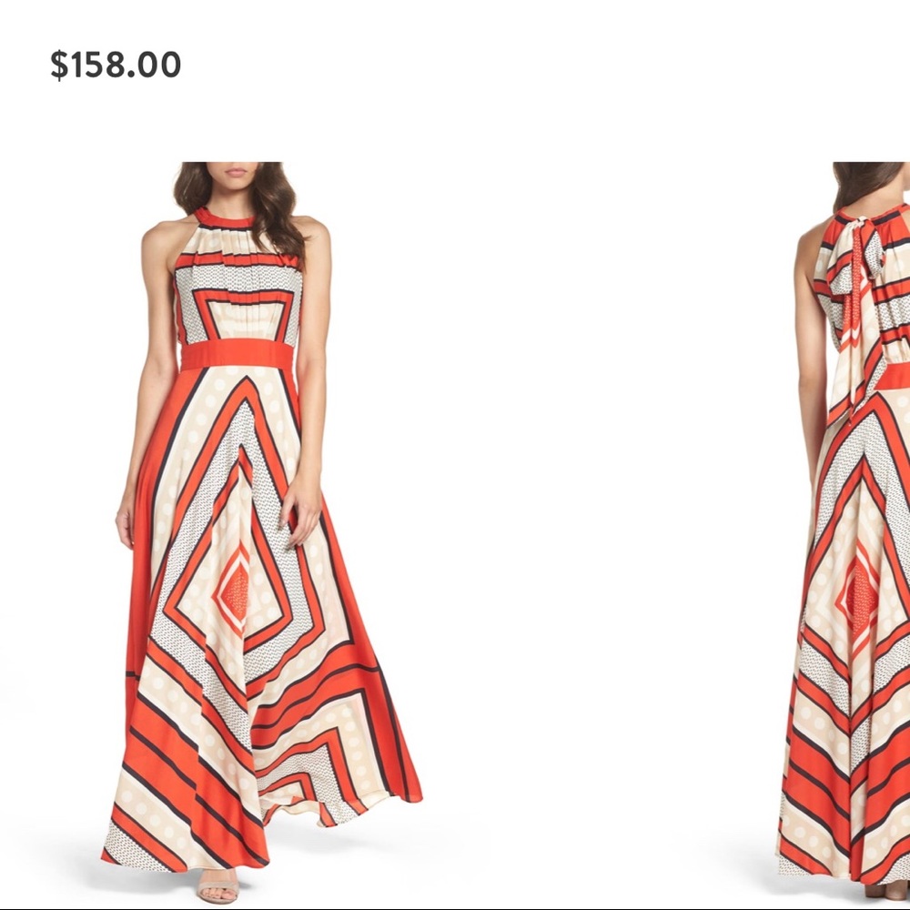 NWOT- Eliza J scarf fit and flare maxi dress